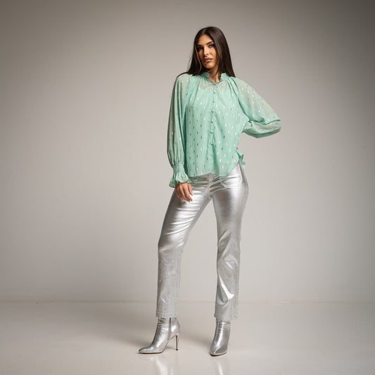 TURQUOISE DRESSY SHIRT