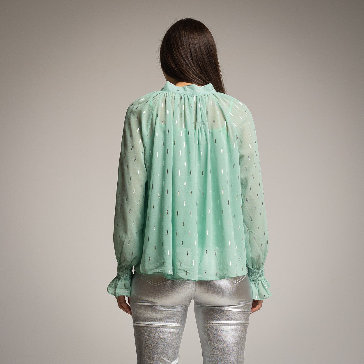 TURQUOISE DRESSY SHIRT