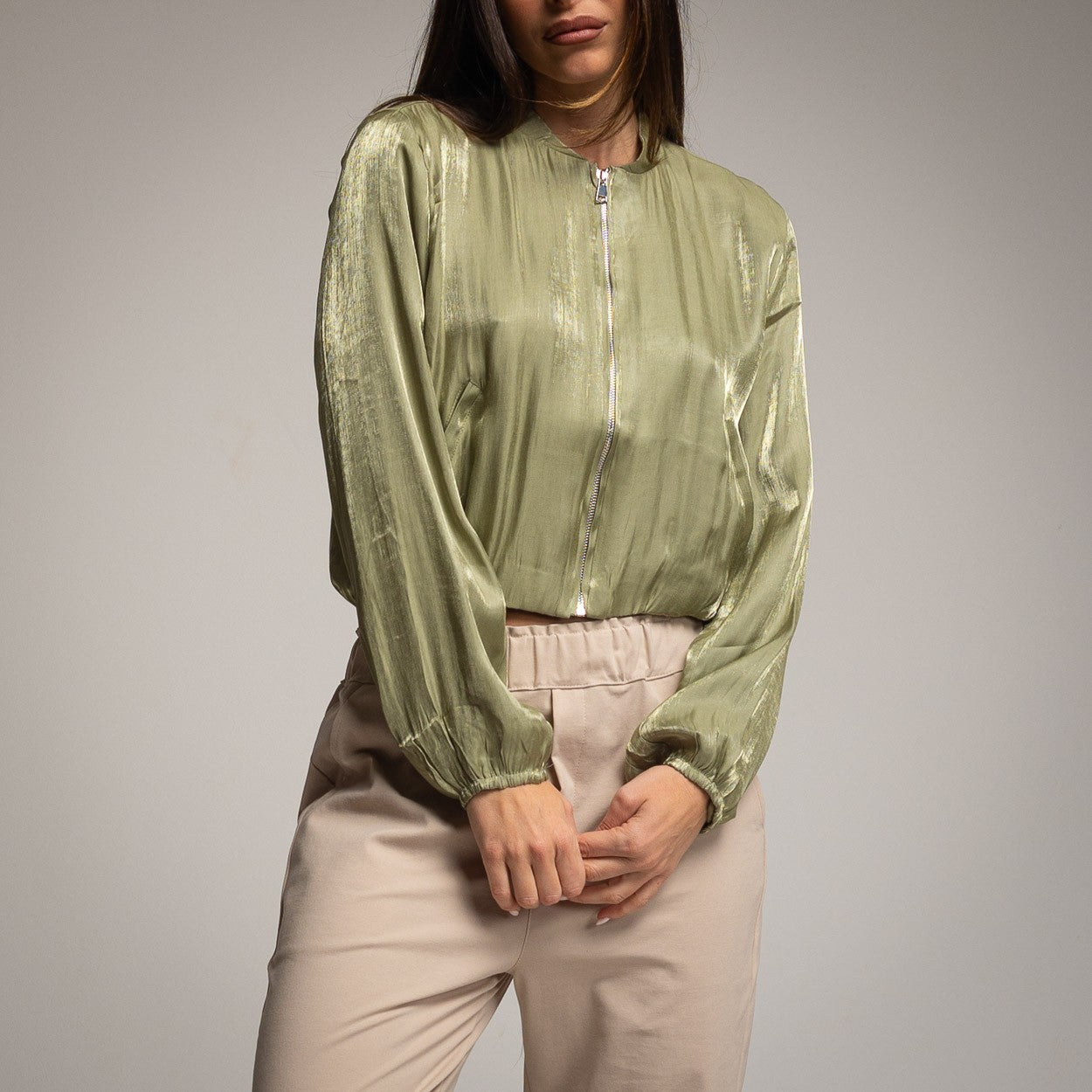 MINI BOMBER KAKI IRIDESCENT