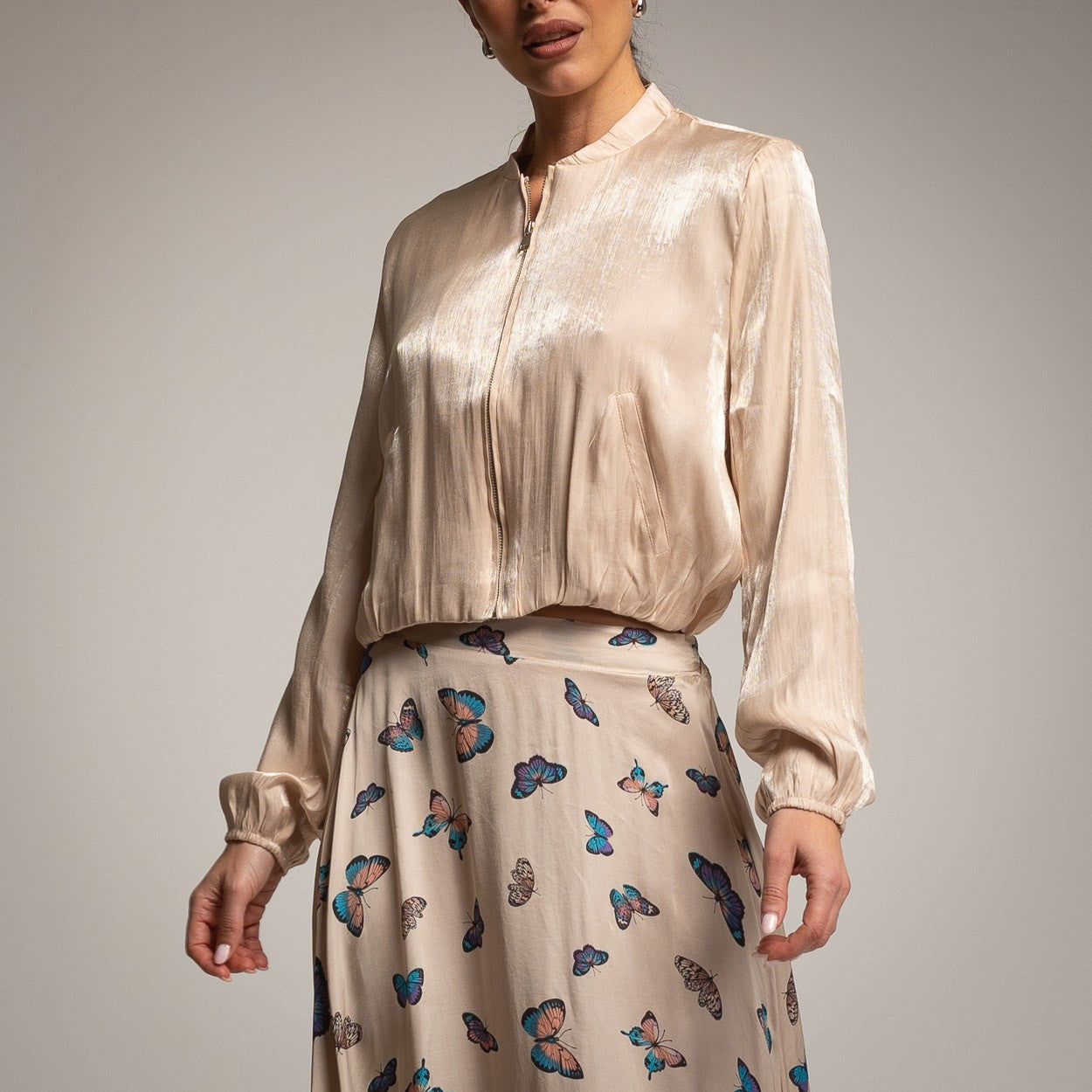 MINI BOMBER IRIDESCENT BEIGE