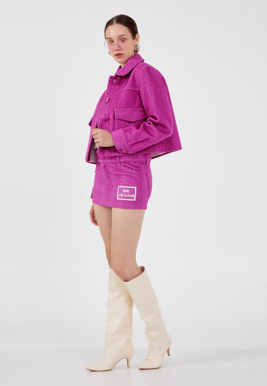 Short Fuchsia wool jacket
