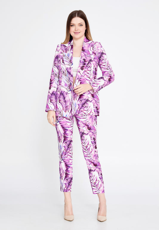 TROPICAL PURPLE PRINT BLAZER AND PANT