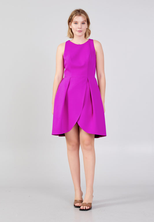 FUSCHIA PETAL COCKTAIL DRESS