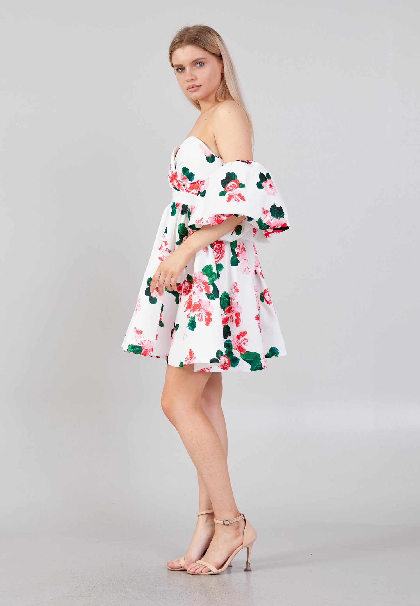 Romantic Flower print Bustier dress