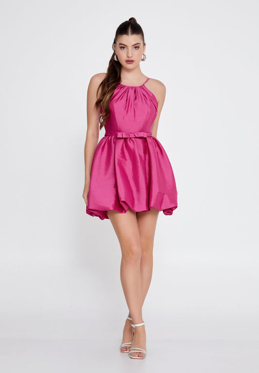 FRAMBOISE PINK MINI BABYDOLL DRESS