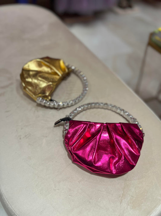 MINI METALLIC FUSCHIA LEATHER PURSE
