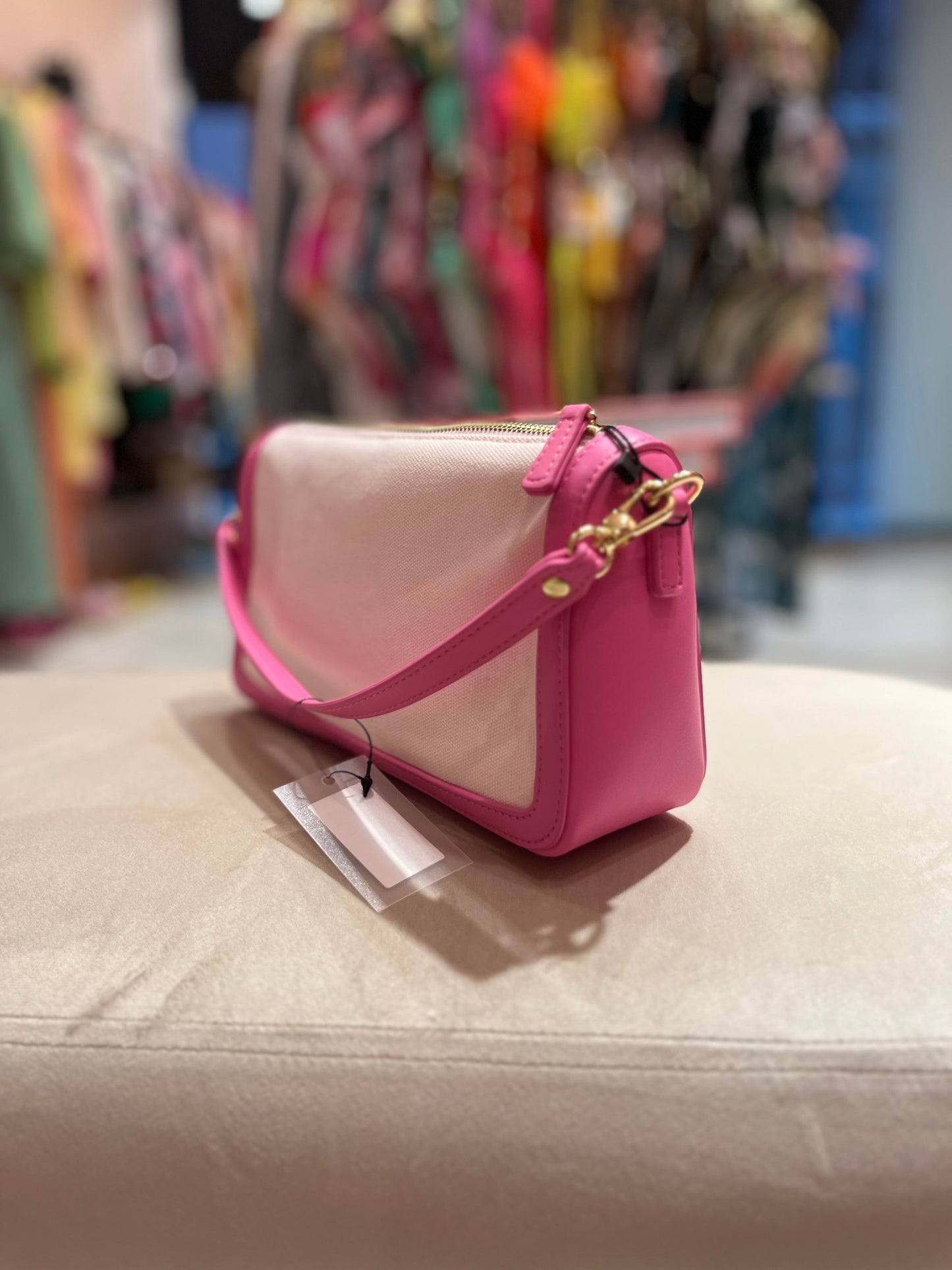 EMBROIDERED CANVAS MOSCHINO BAG