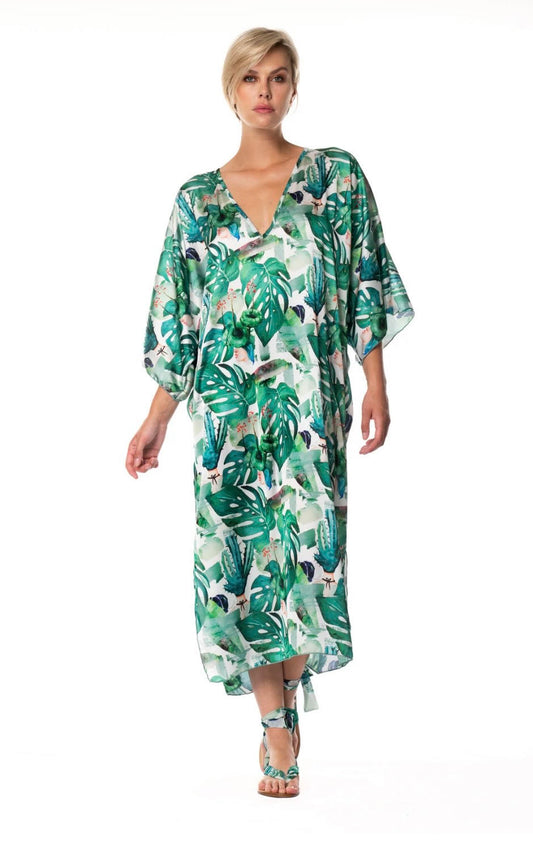 ACQUADICOCCO PALM TREE KIMONO DRESS