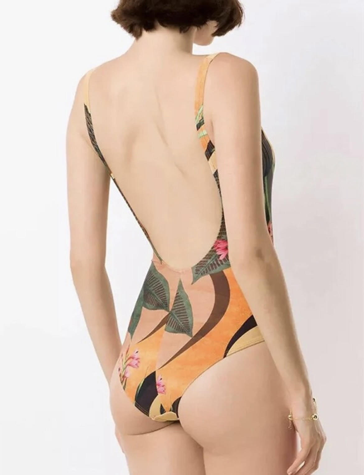 DRAPED TROPCIAL PRINT LISA SWIMSUIT