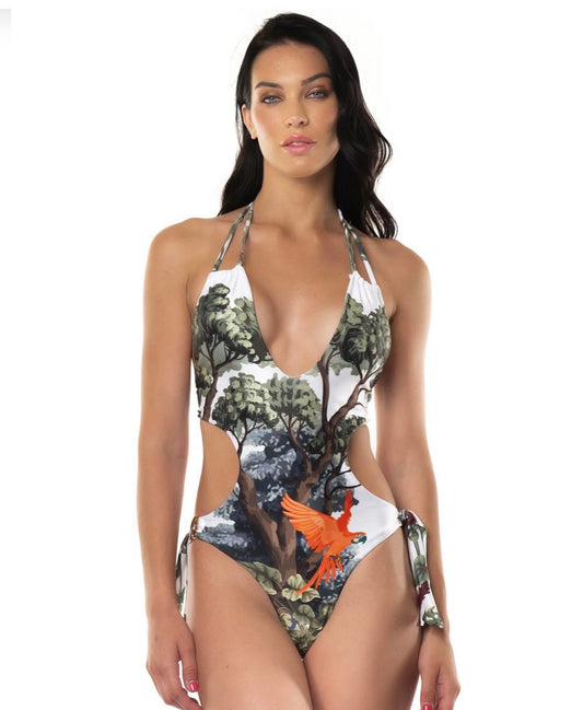 ACQUADICOCO TRIKINI FOREST PRINT BATHINGSUIT