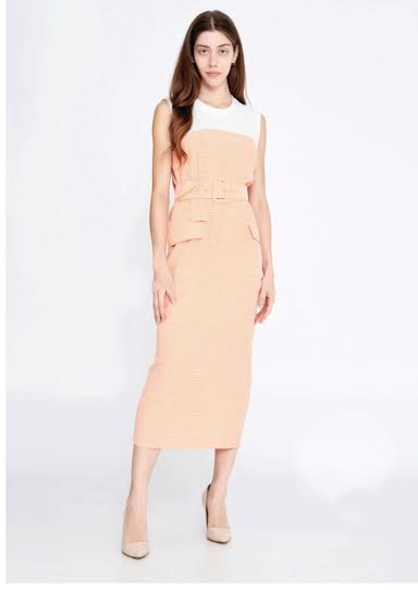 MIDI ORANGE VICHY DRESS
