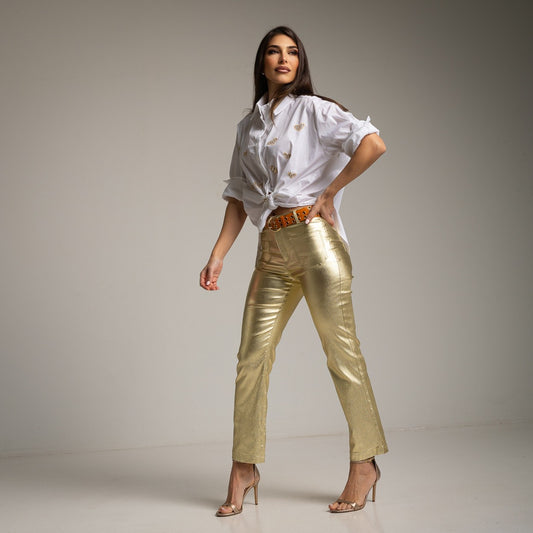 GOLD DENIM STRETCH PANT
