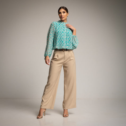 BEIGE WIDE LEG PANT