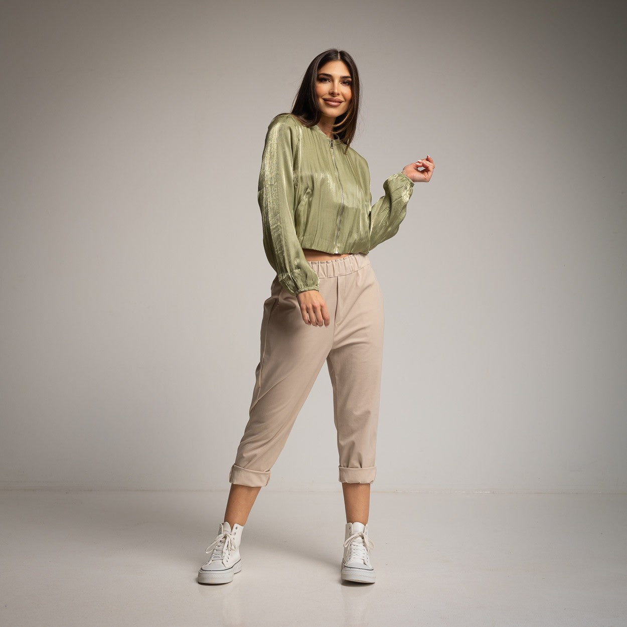 MINI BOMBER KAKI IRIDESCENT