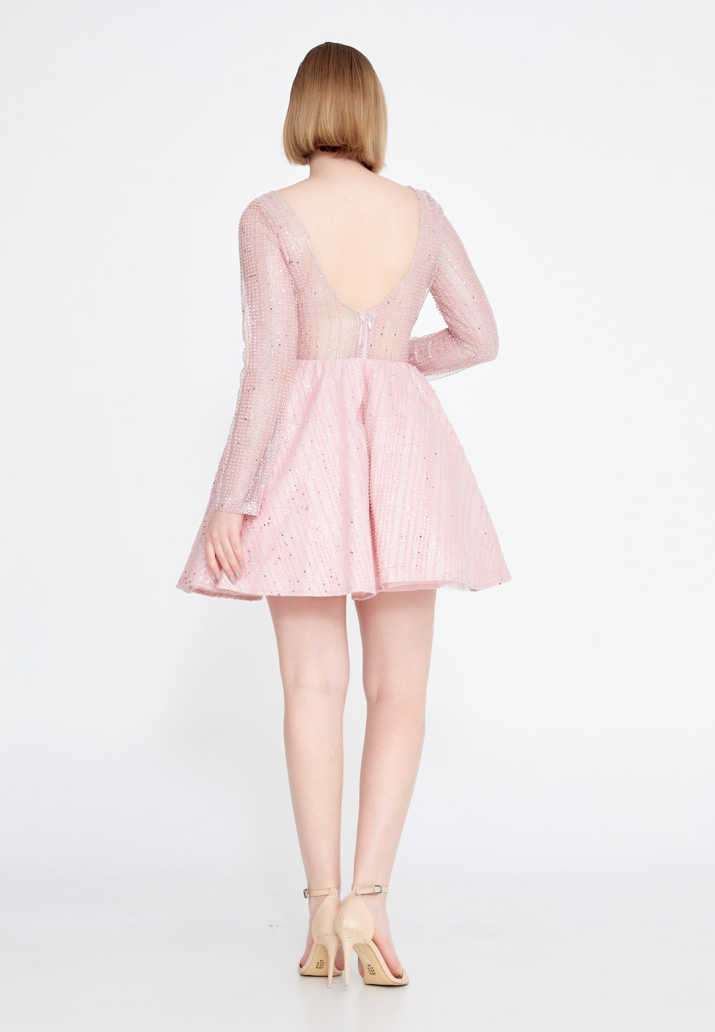 PINK SWEETHEART SILVER GLITTER DRESS