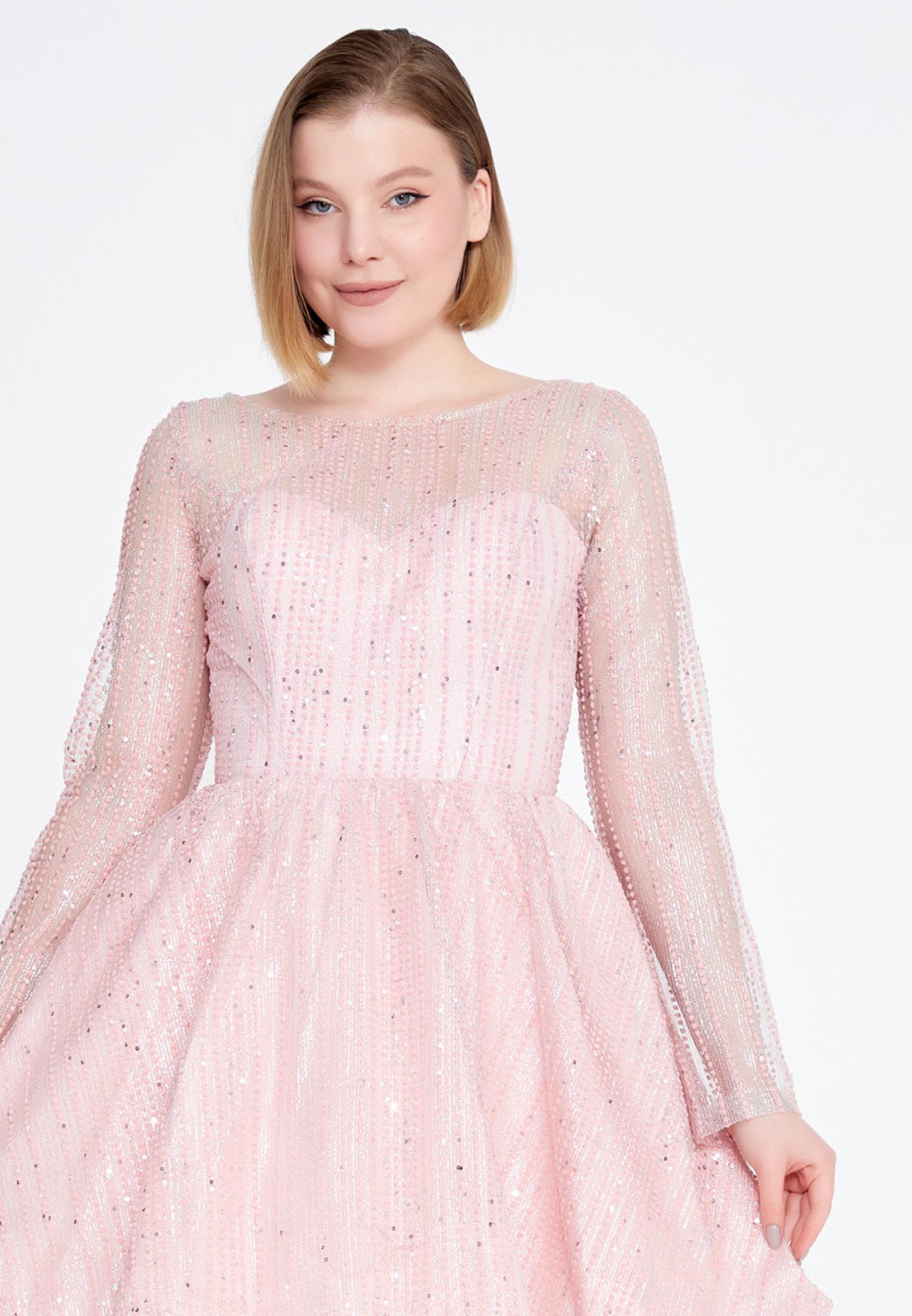 PINK SWEETHEART SILVER GLITTER DRESS