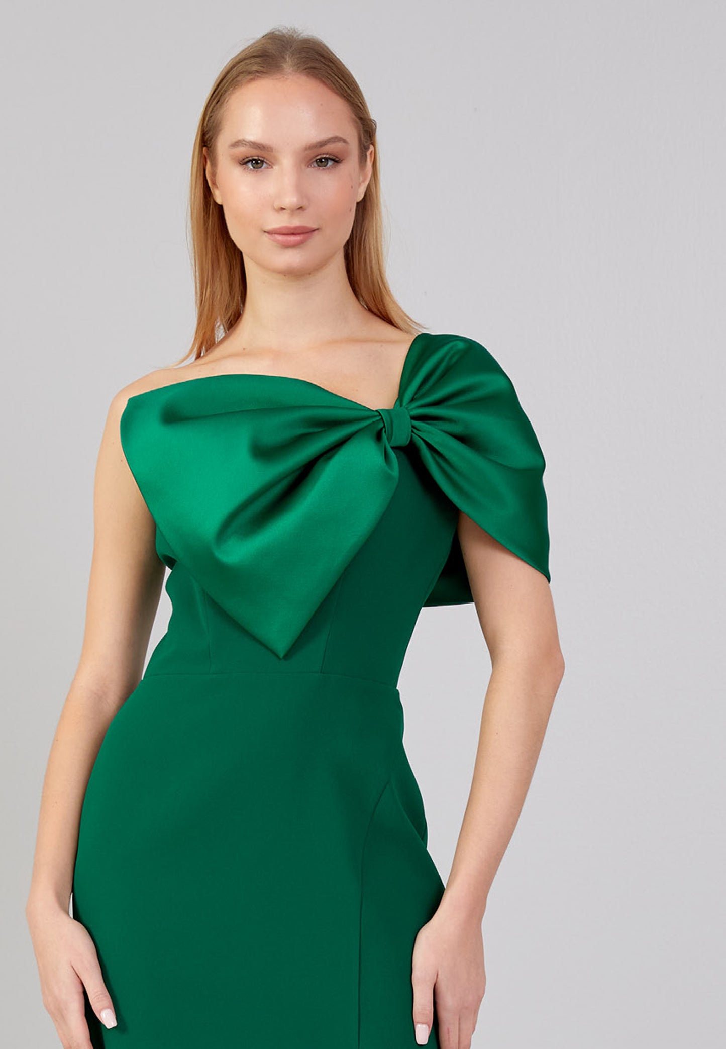 GREEN EMERALD BOW DRESS
