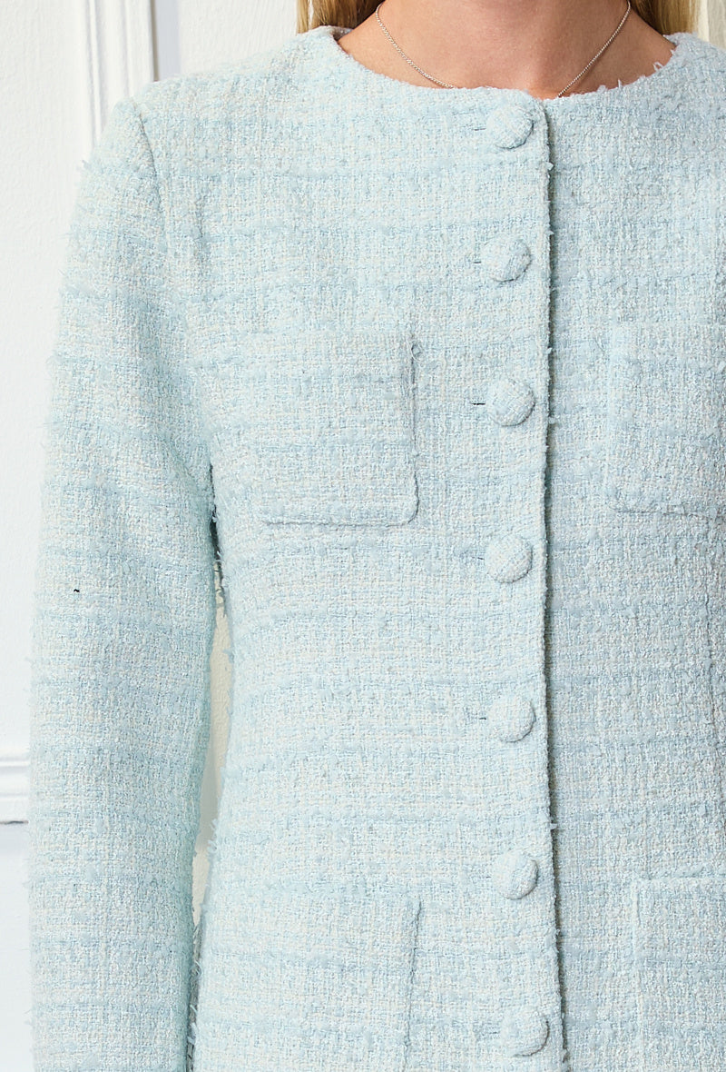 BABY BLUE TWEED DRESS