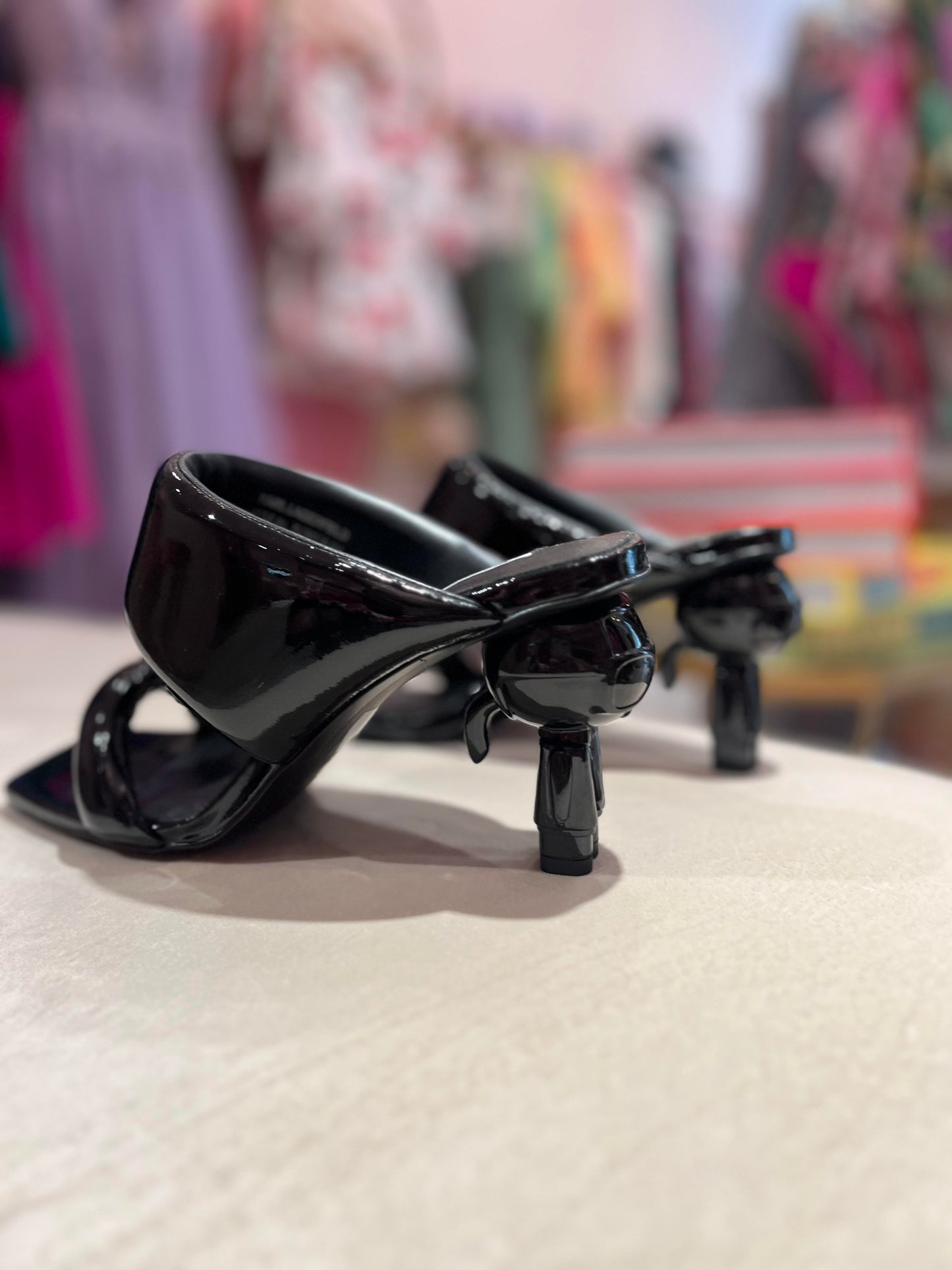 KARL LAGERFELD BLACK PATENT MULE