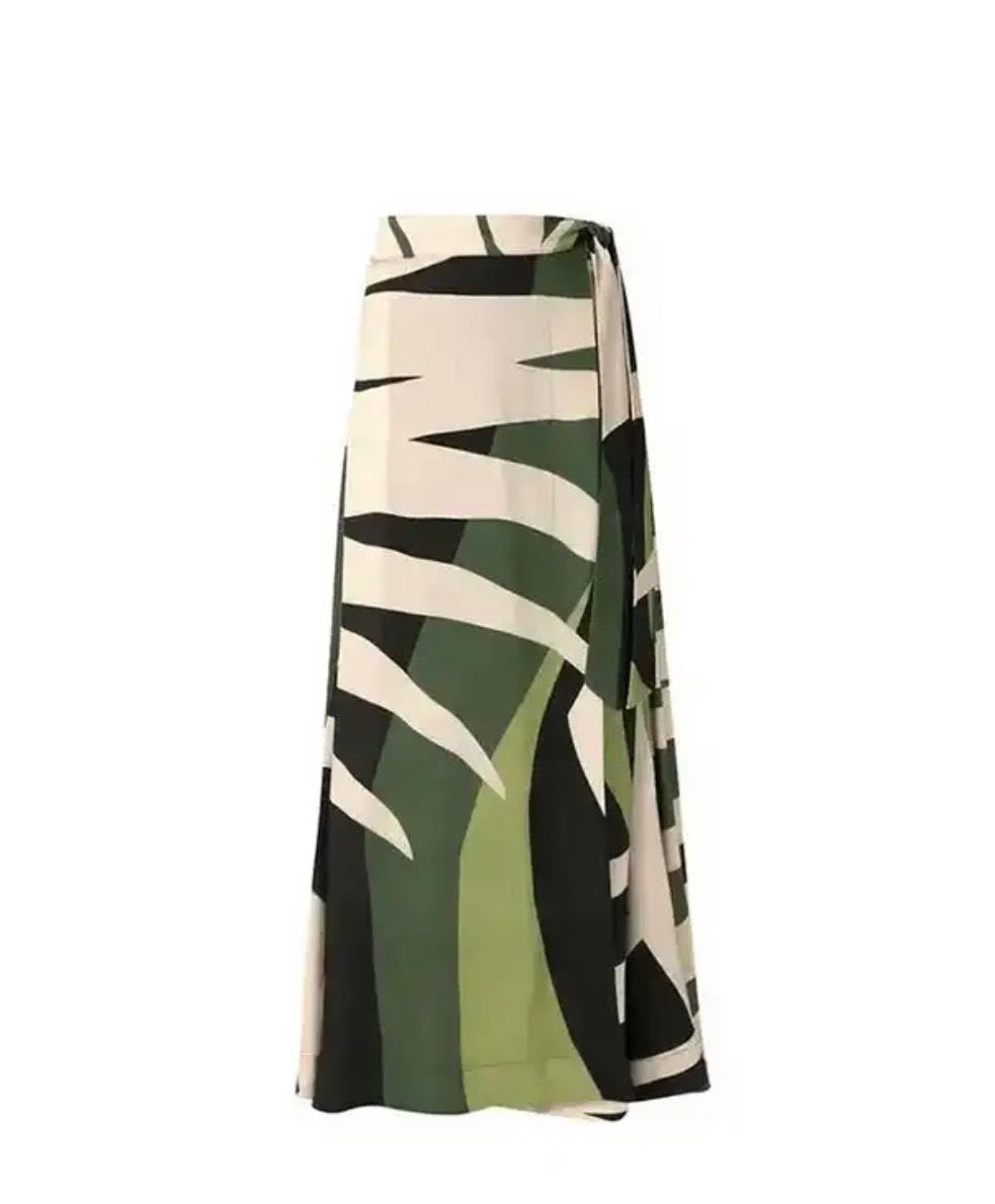 PAREO WHITE AND GREEN PALMS PRINT