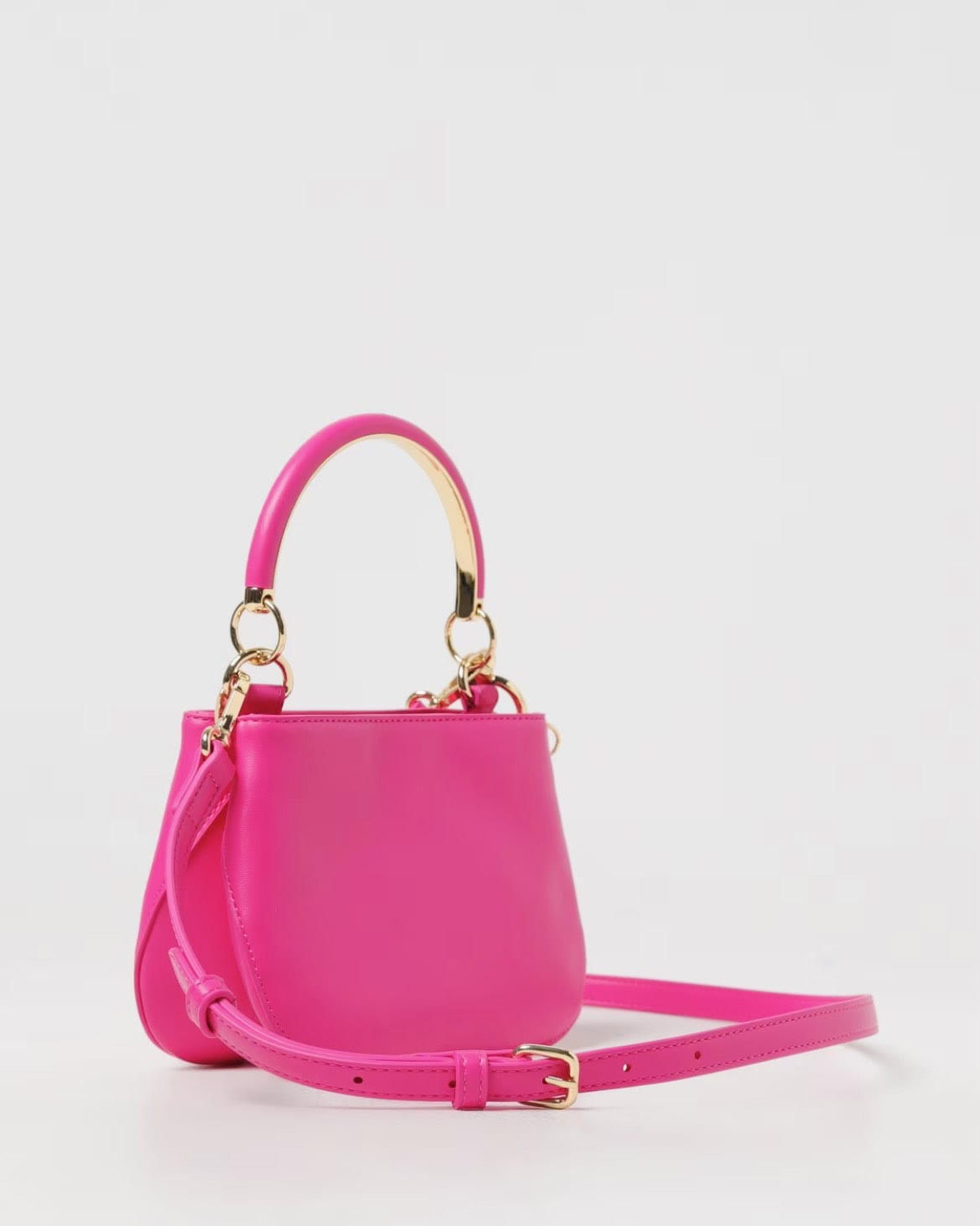 FUSCHIA LOVE MOSCHINO GOLD HEART MINI BAG