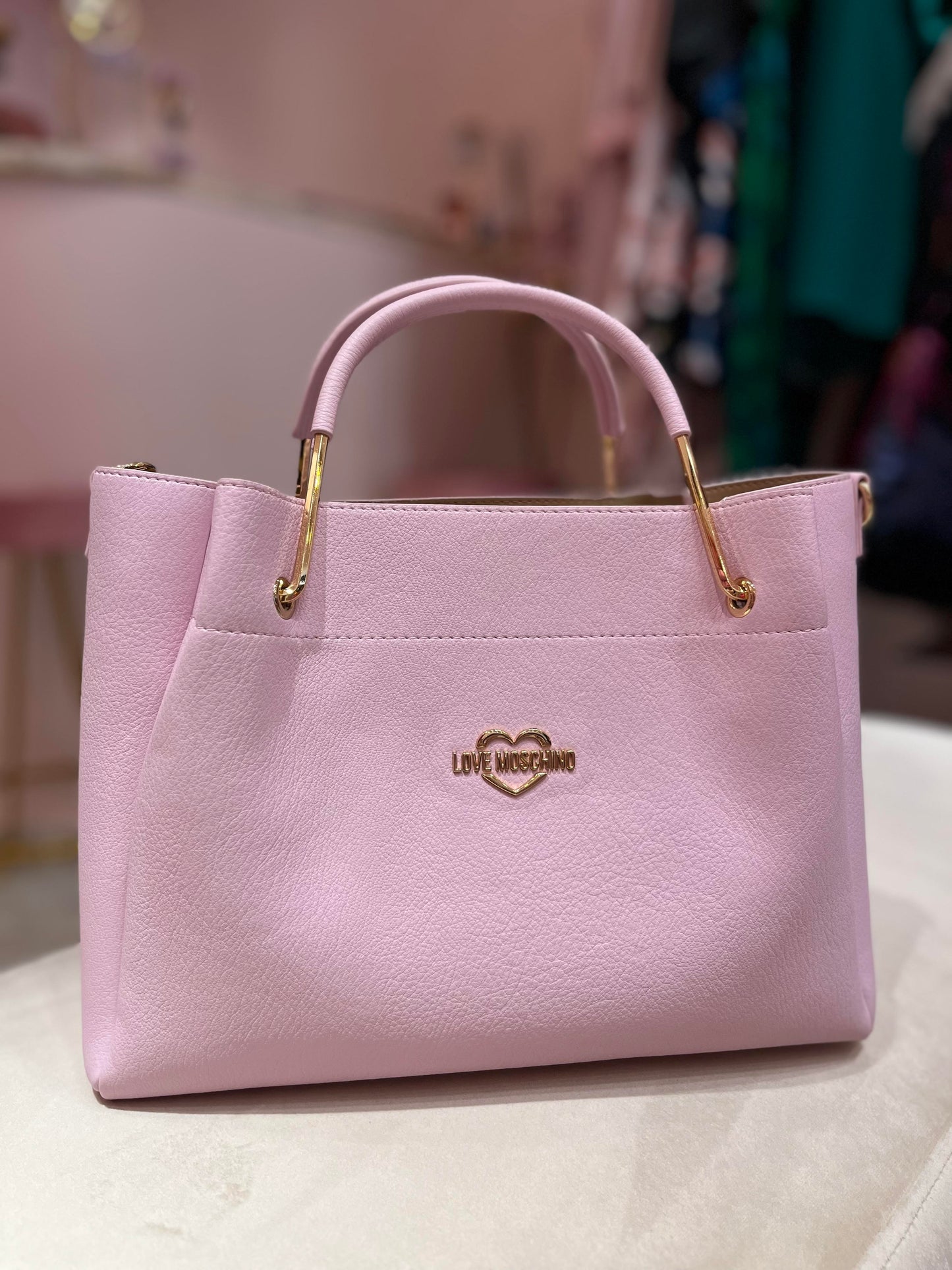LOVE MOSCHINO LILA PINK VEGAN LEATHER BAG
