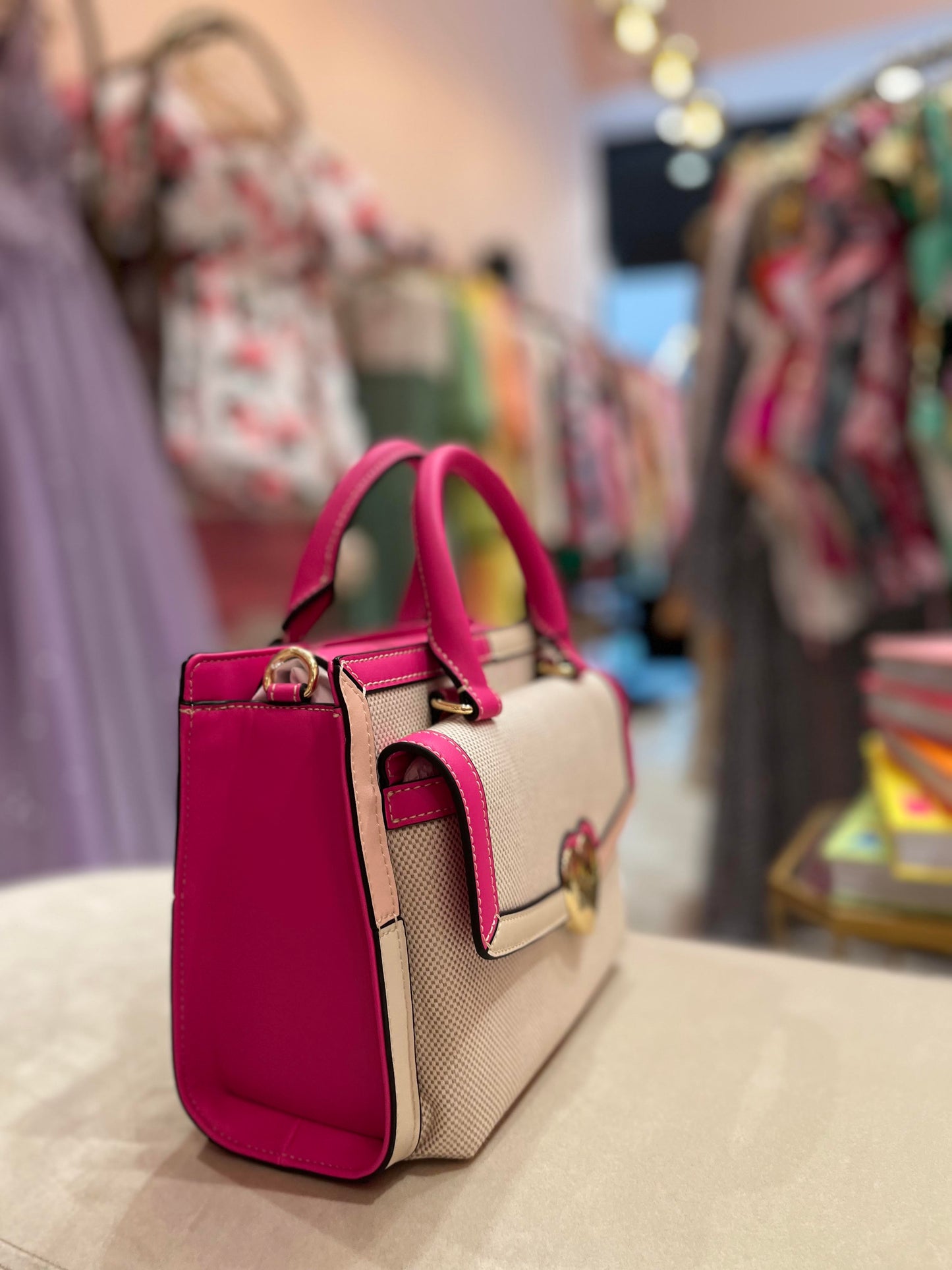 LOVE MOSCHINO COLORBLOCK TOTE BAG