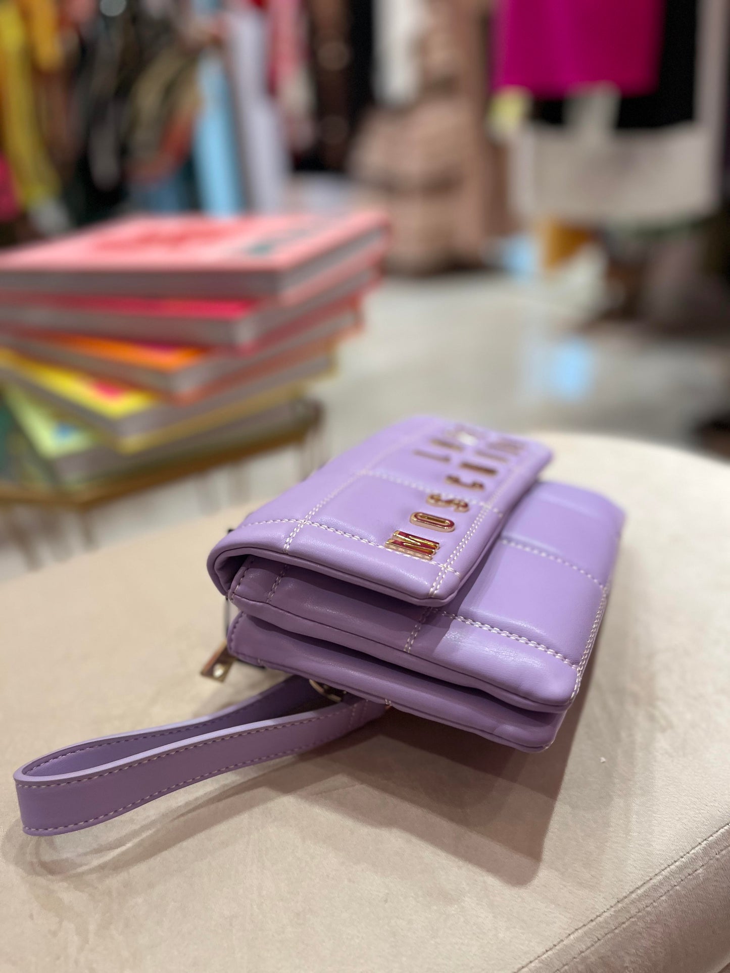 LILA LOVE MOSCHINO QUILTED BAG