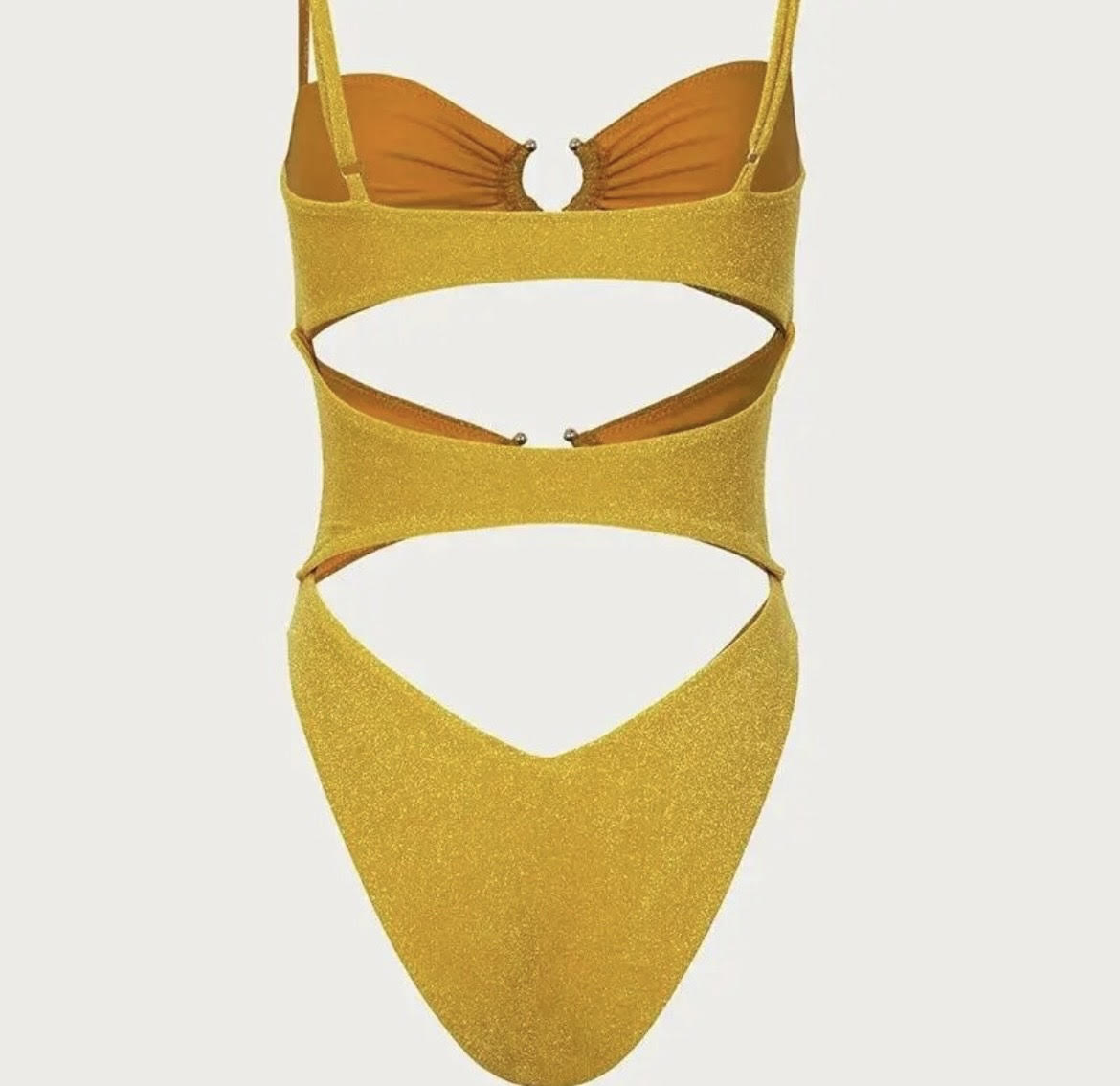 HONEY LUREX CUT OUT BATHING SUIT
