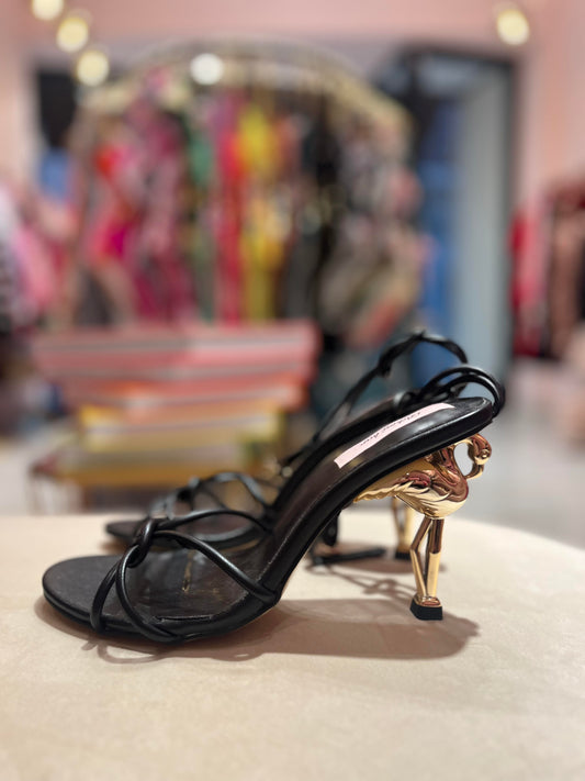 GOLD AND BLACK FLAMMINGO HEELS