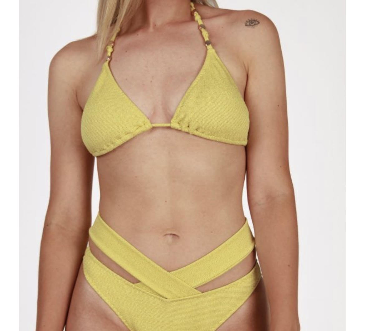 AMMAZONICA TOP DE BIKINI TRIANGULO LUREX LIME