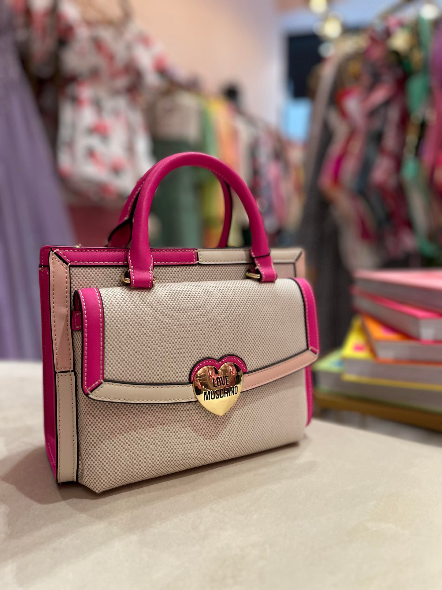 LOVE MOSCHINO COLORBLOCK TOTE BAG