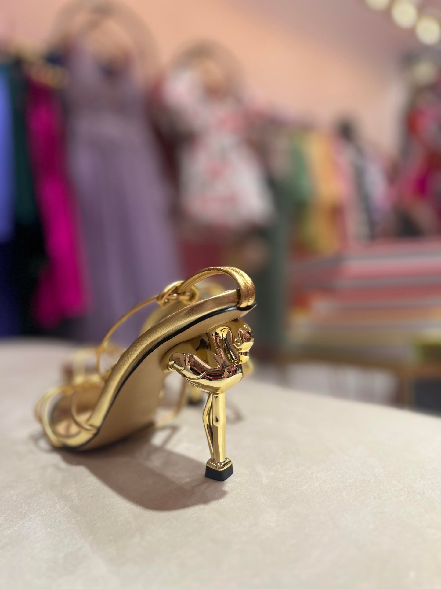 GOLD STRAPPY FLAIMINGO HEEL