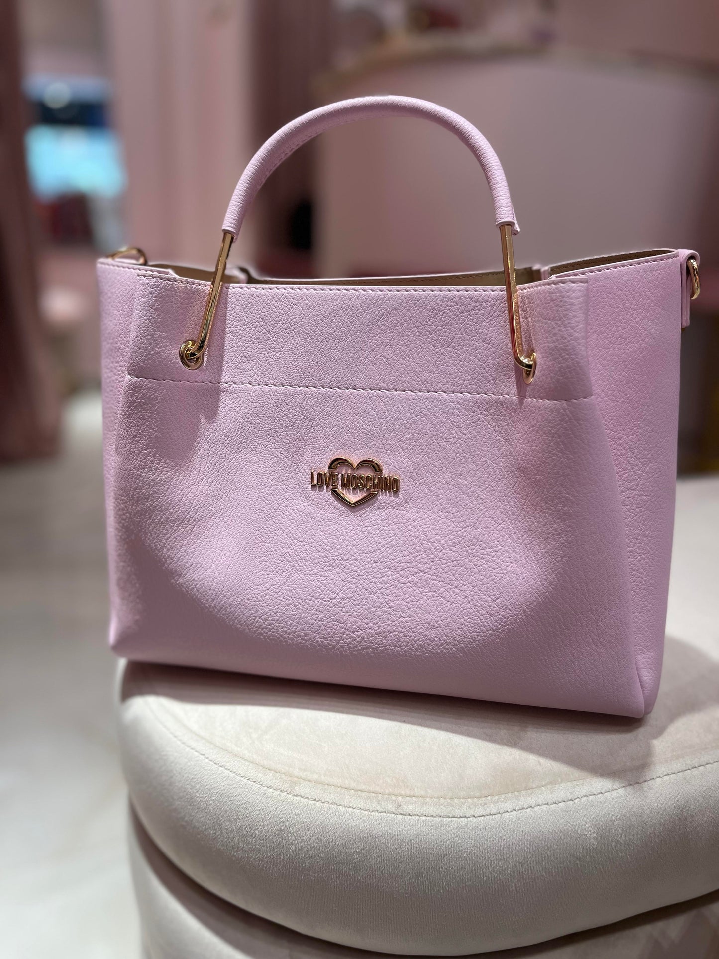 LOVE MOSCHINO LILA PINK VEGAN LEATHER BAG