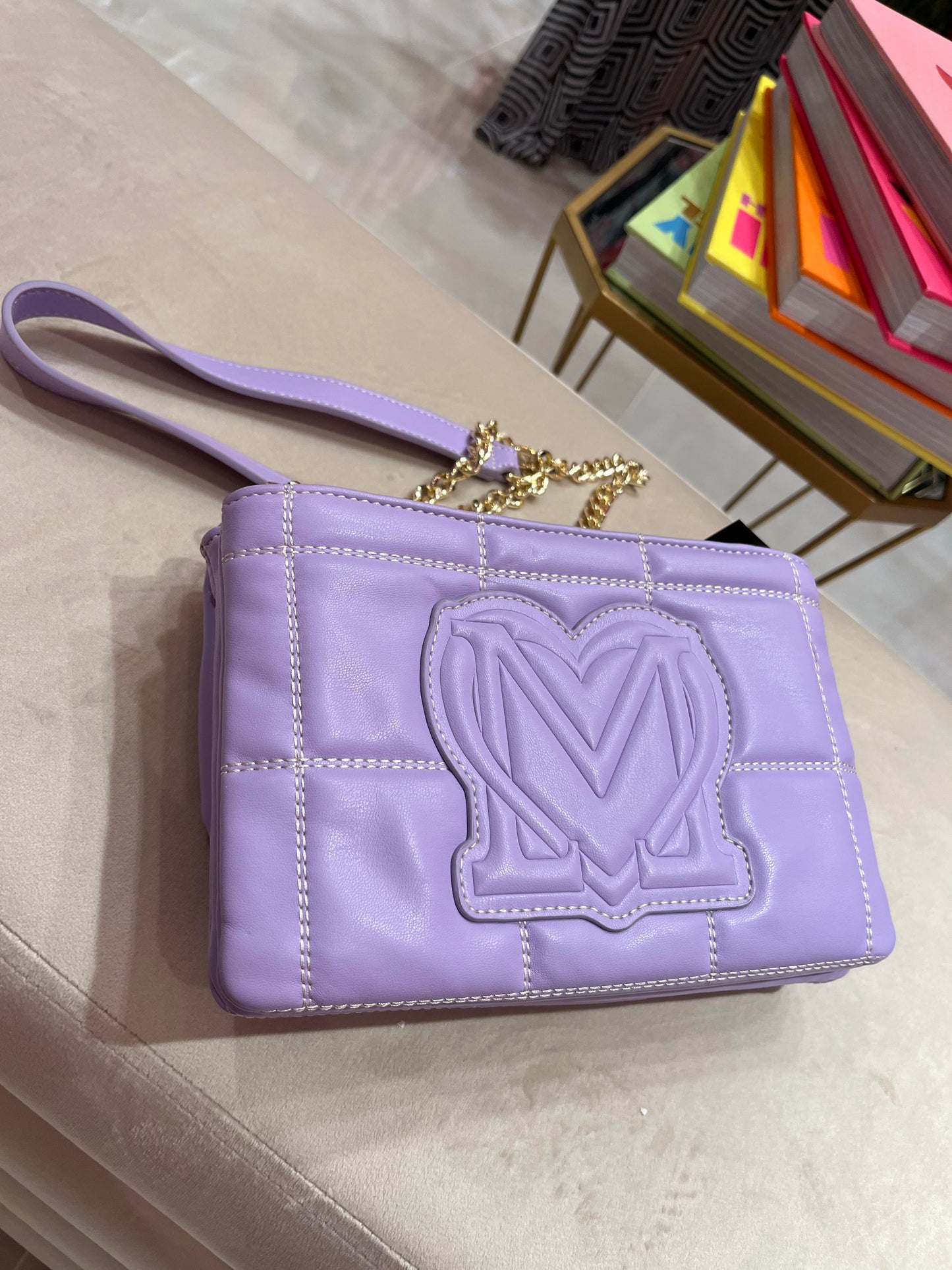 LILA LOVE MOSCHINO QUILTED BAG