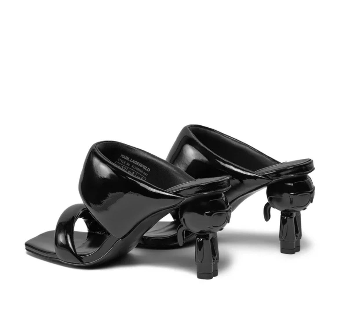KARL LAGERFELD BLACK PATENT MULE