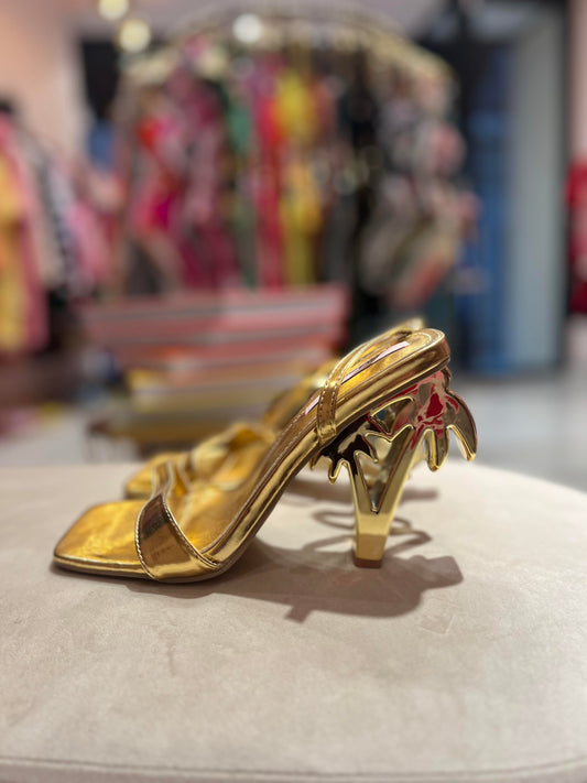 GOLD PALMS SCANDAL HEELS