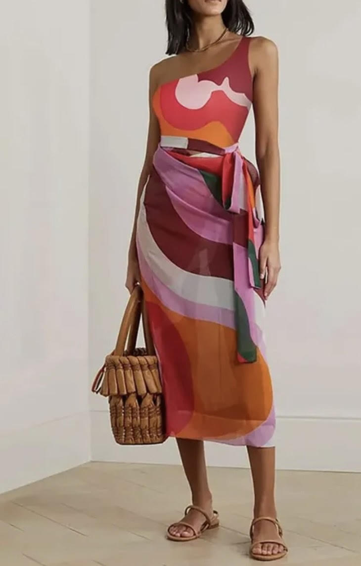 IBIZA COLORBLOCK ASYMMETRIC SWIMSUIT