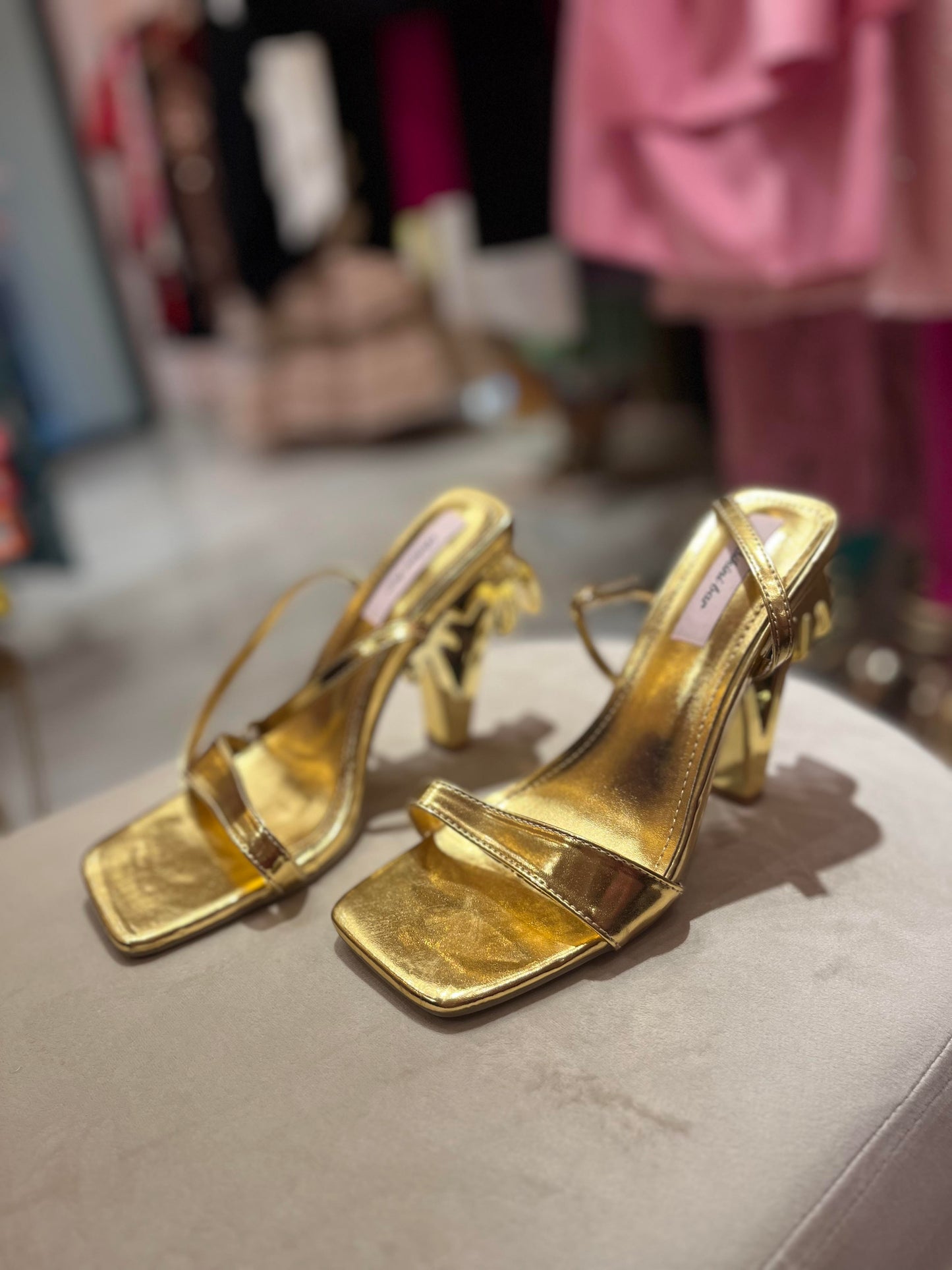GOLD PALMS SCANDAL HEELS