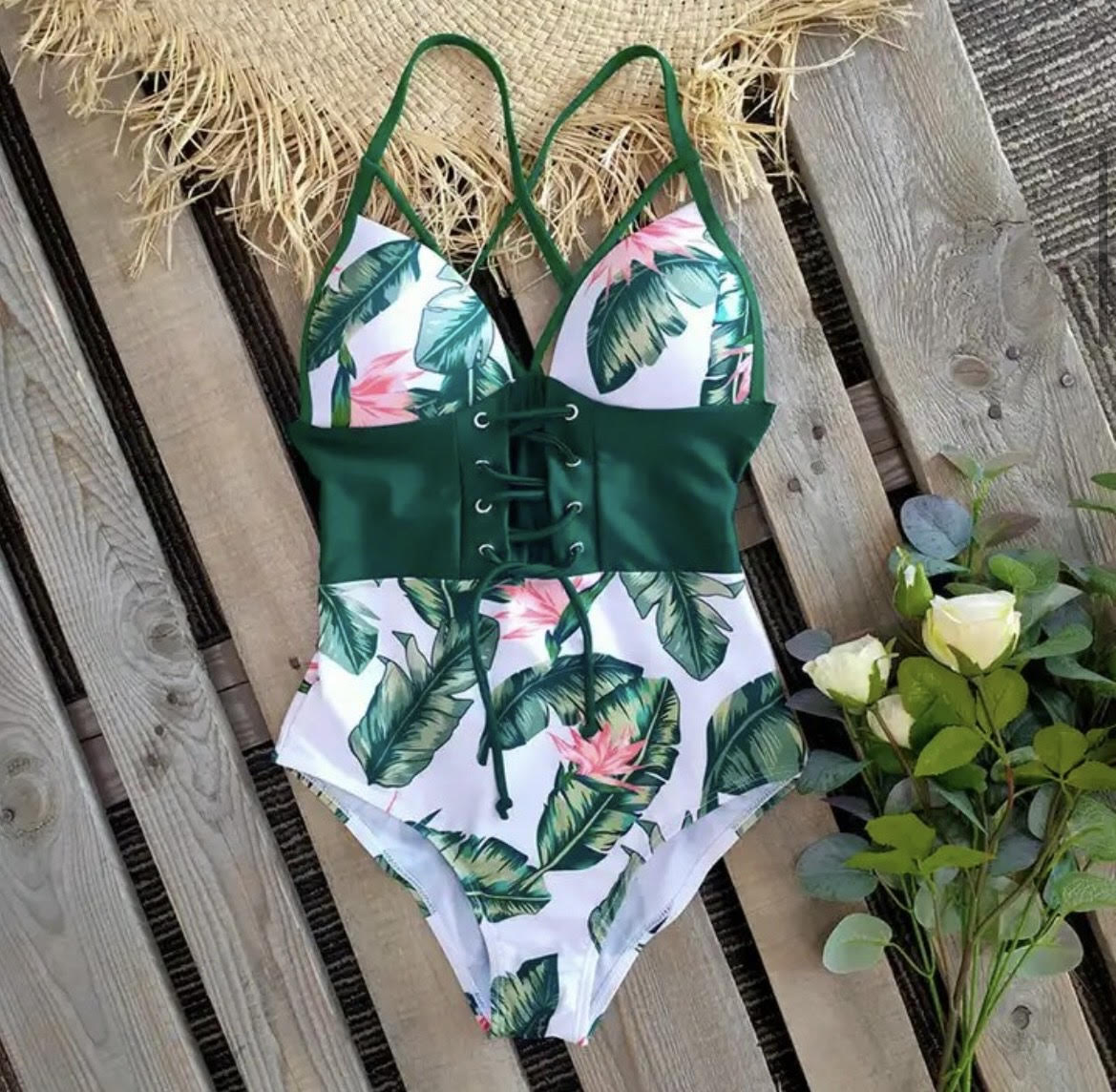 PALM BEACH LACE UP SWIMSUIT
