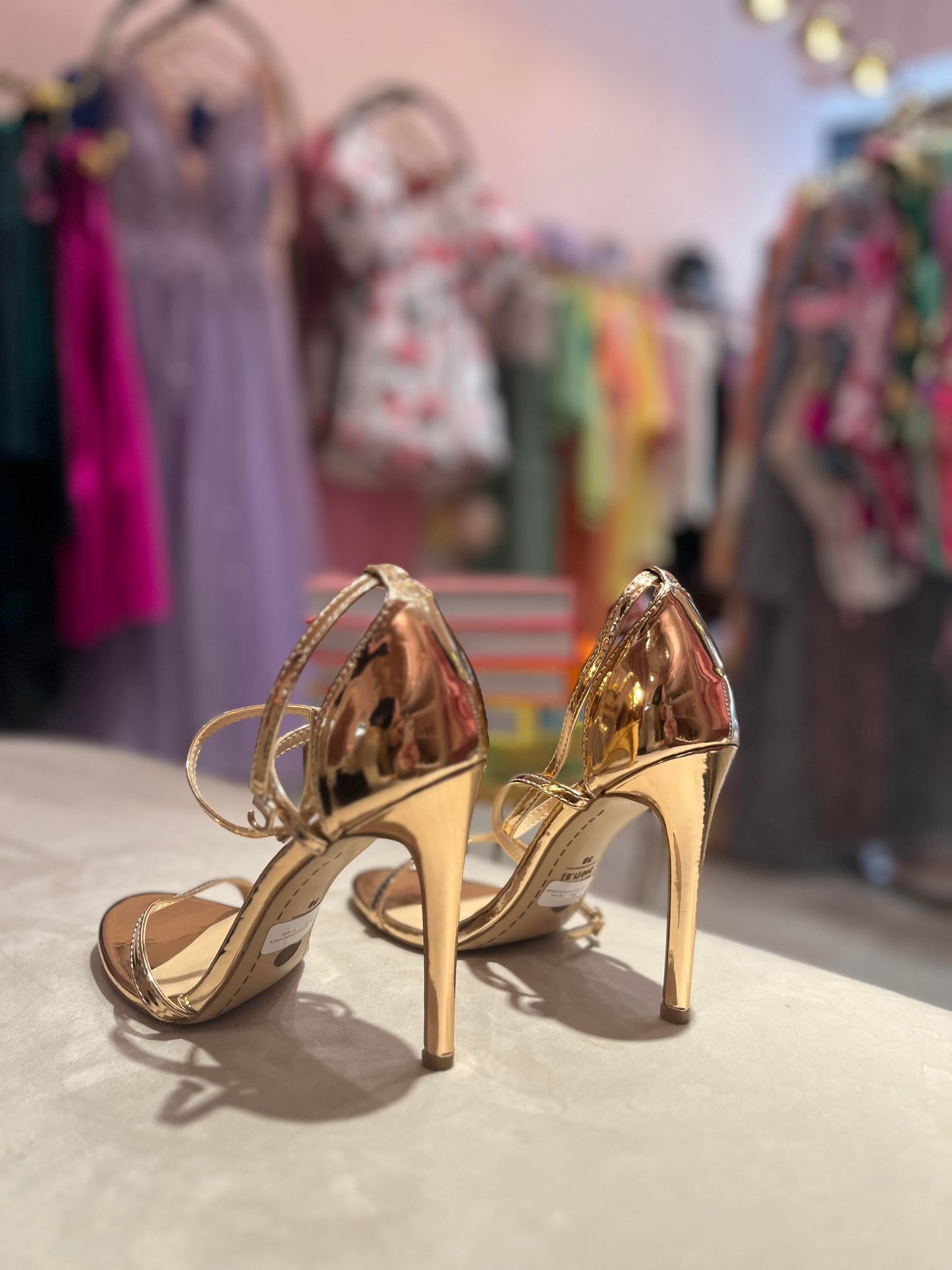 BRONZIE GOLD STRAPY HEELS