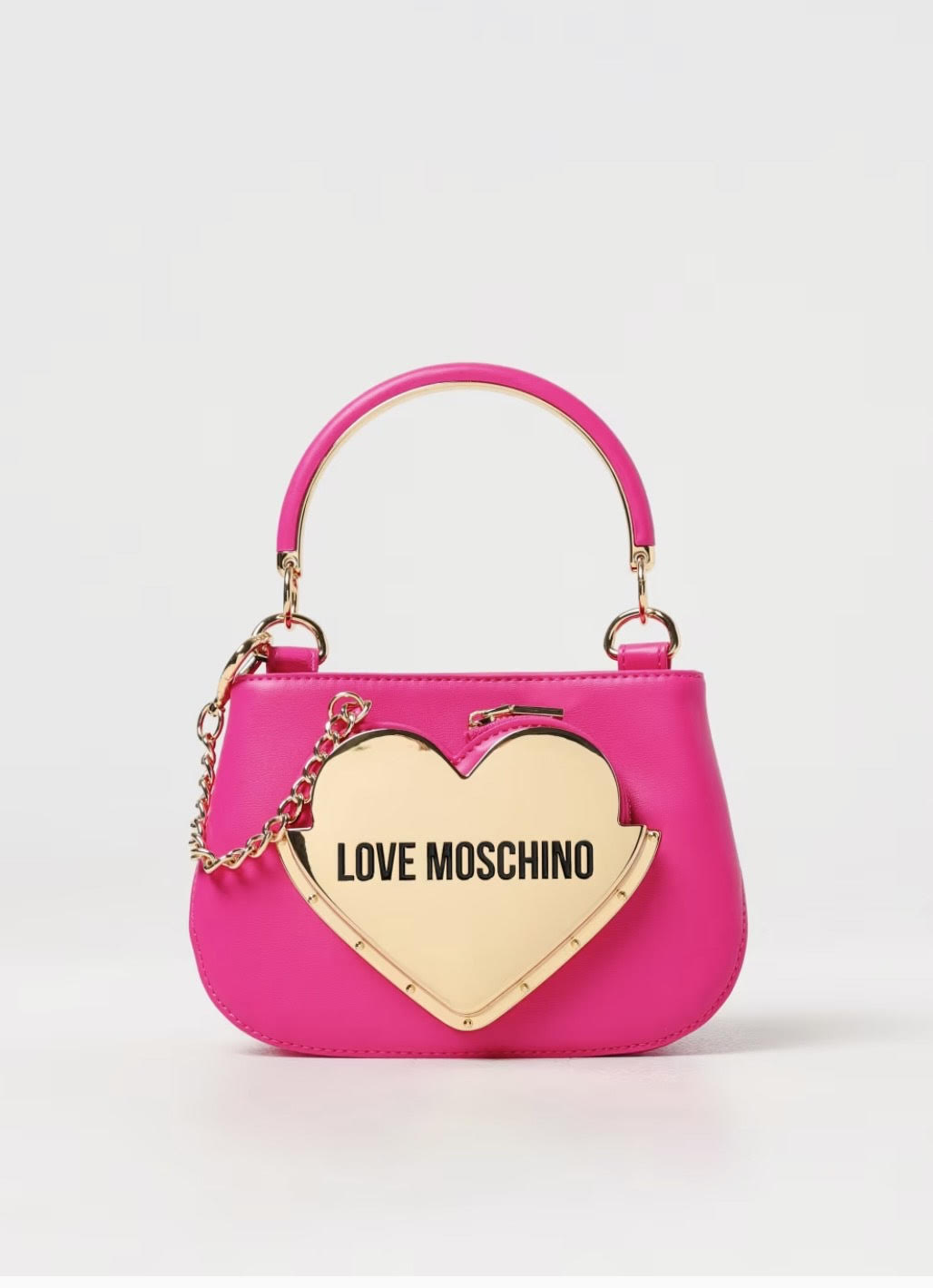 FUSCHIA LOVE MOSCHINO GOLD HEART MINI BAG