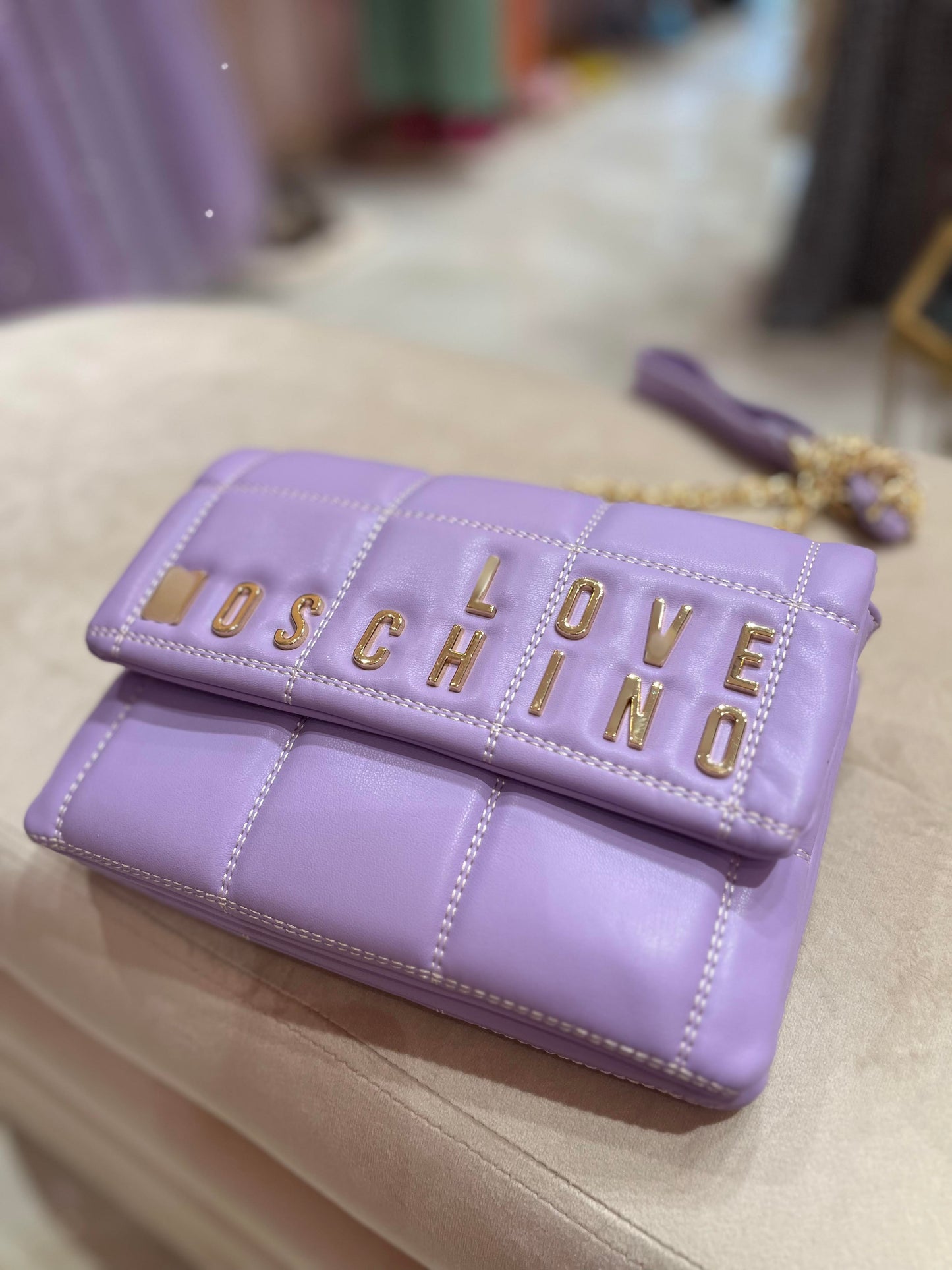 LILA LOVE MOSCHINO QUILTED BAG