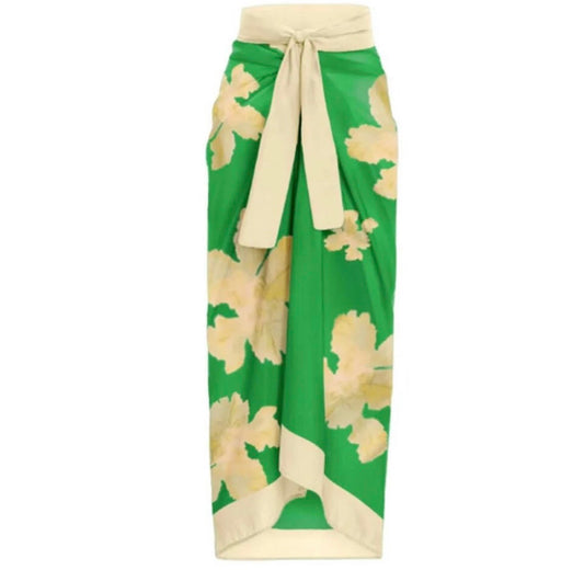 GREEN FLORAL PAREO