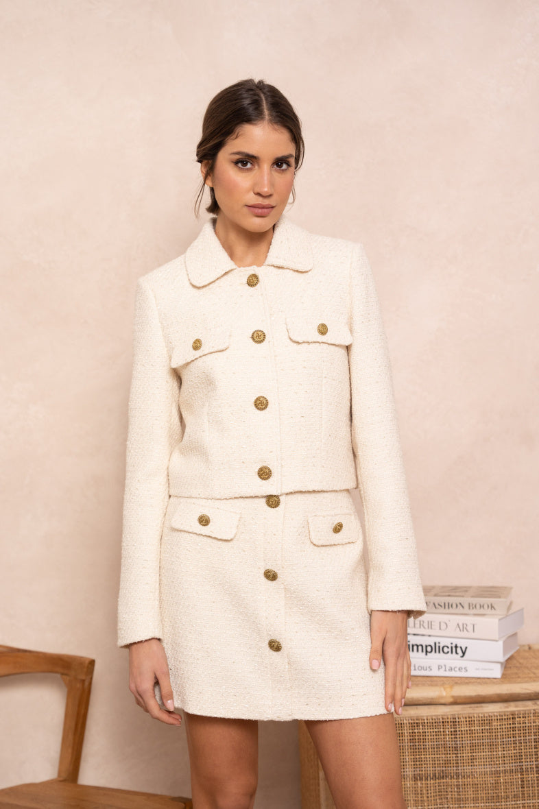 VAINLLA BEIGE TWEED JACKET