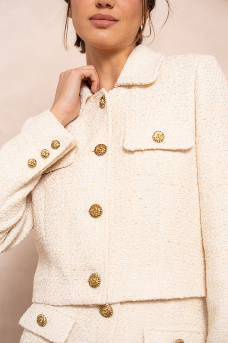 VAINLLA BEIGE TWEED JACKET